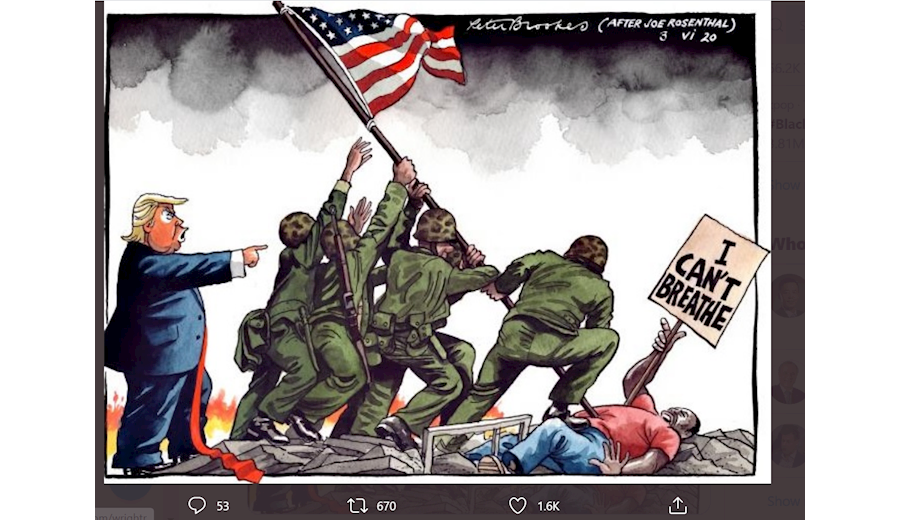 کاریکاتور خبرنگار نیویورکر درباره اوضاع امروز آمریکا