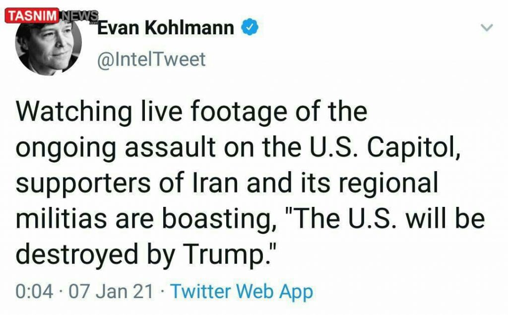 خبرنگار آمریکایی: ایرانی‌ها در حال تماشای نابودی آمریکا توسط ترامپ