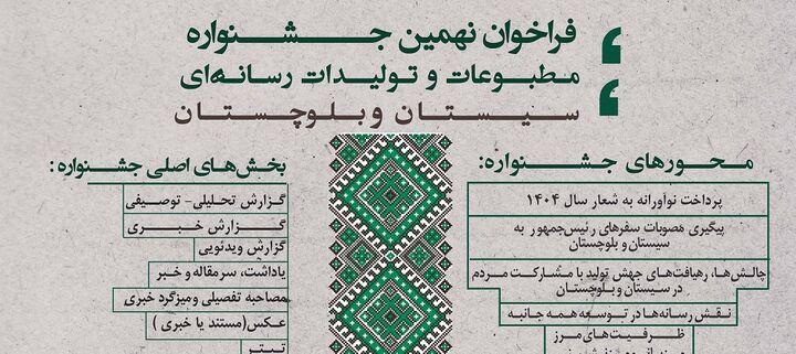 فراخوان جشنواره مطبوعات و تولیدات رسانه‌ای در سیستان و بلوچستان